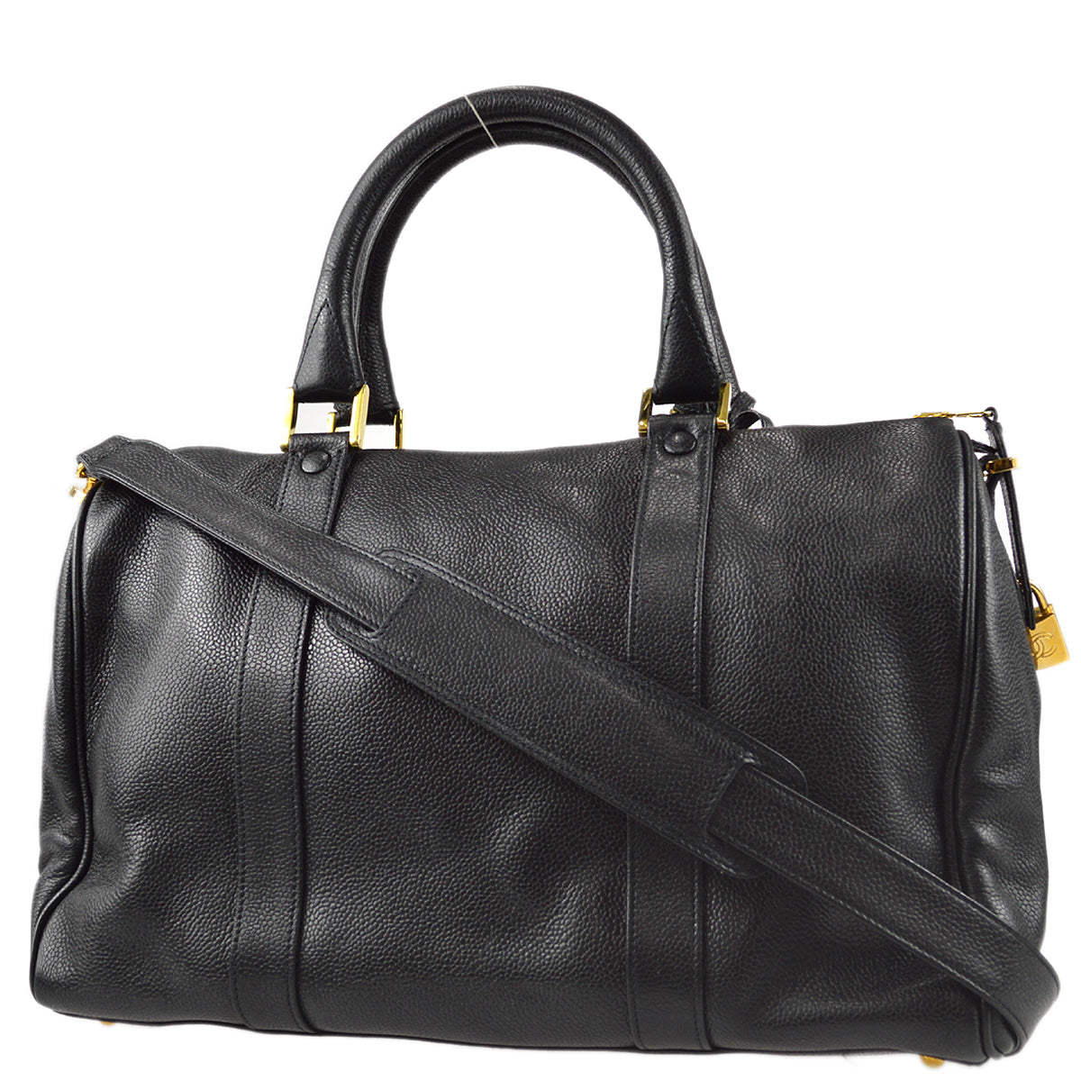 Chanel 2way Duffle Shoulder Handbag Black Caviar