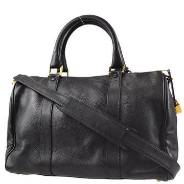 Chanel 2way Duffle Shoulder Handbag Black Caviar