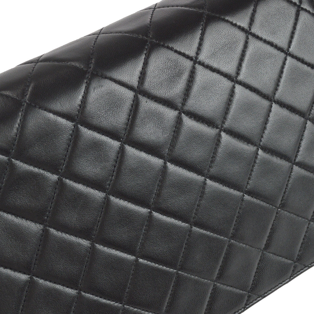 Chanel Black Lambskin Medium Half Flap Shoulder Bag