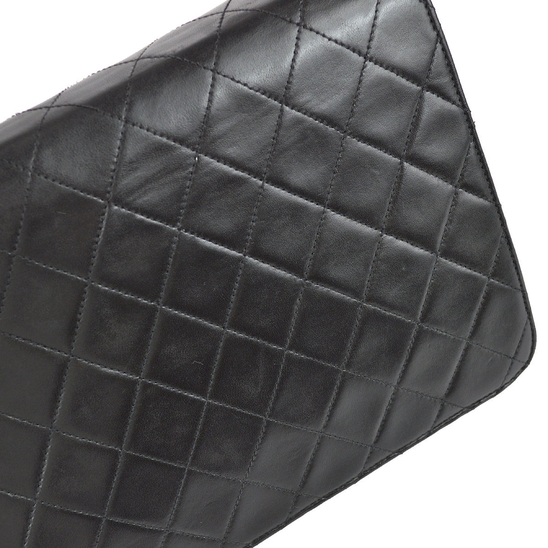 Chanel Black Lambskin Medium Half Flap Shoulder Bag