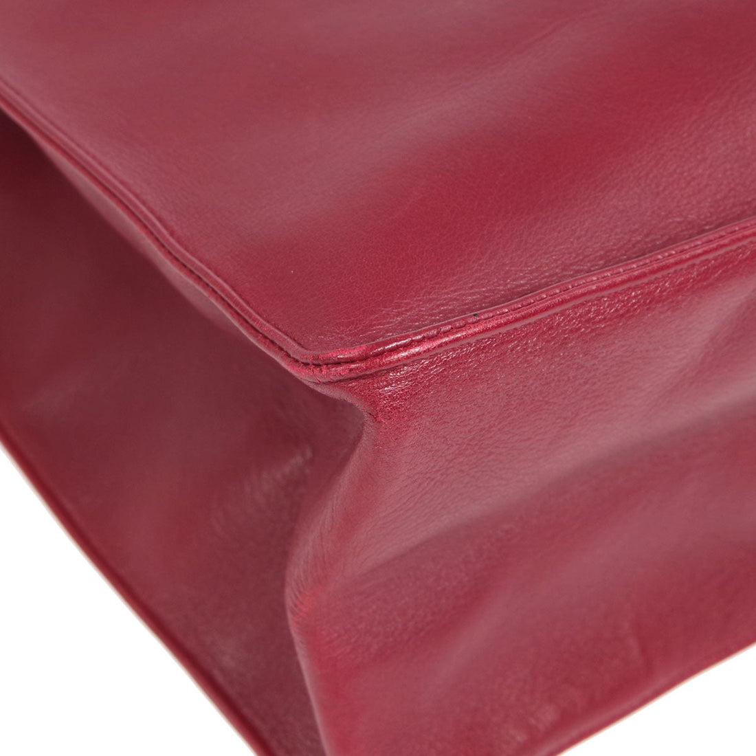 Chanel * Chain Shoulder Tote Bag Red Lambskin