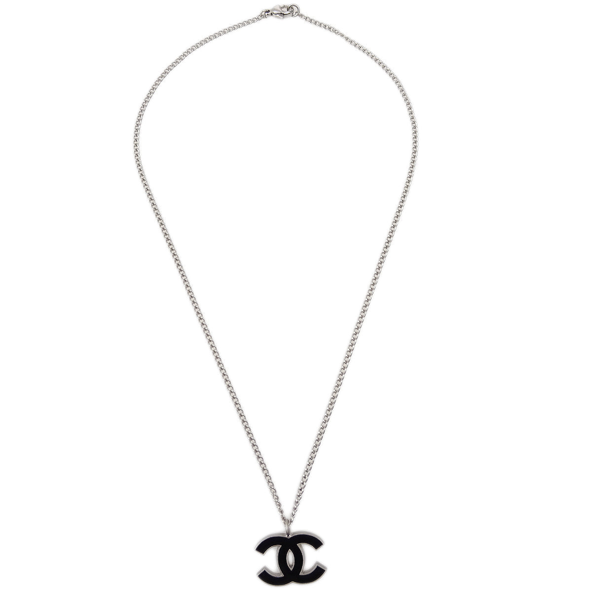 Chanel Silver Chain Necklace Pendant 06P