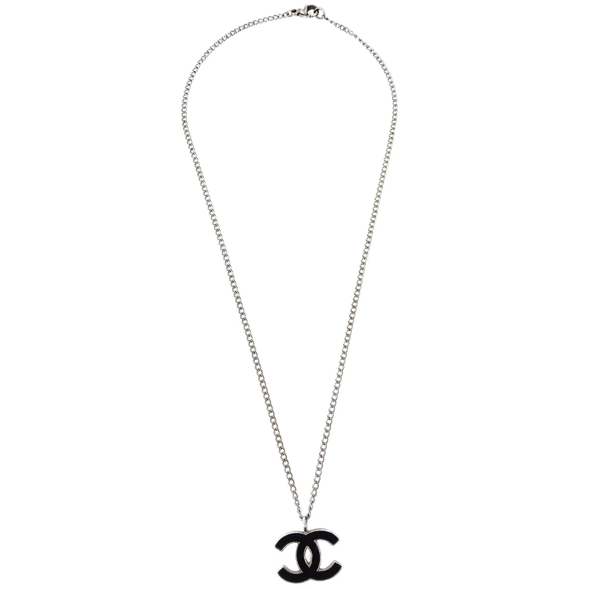 Chanel Silver Chain Necklace Pendant 04P