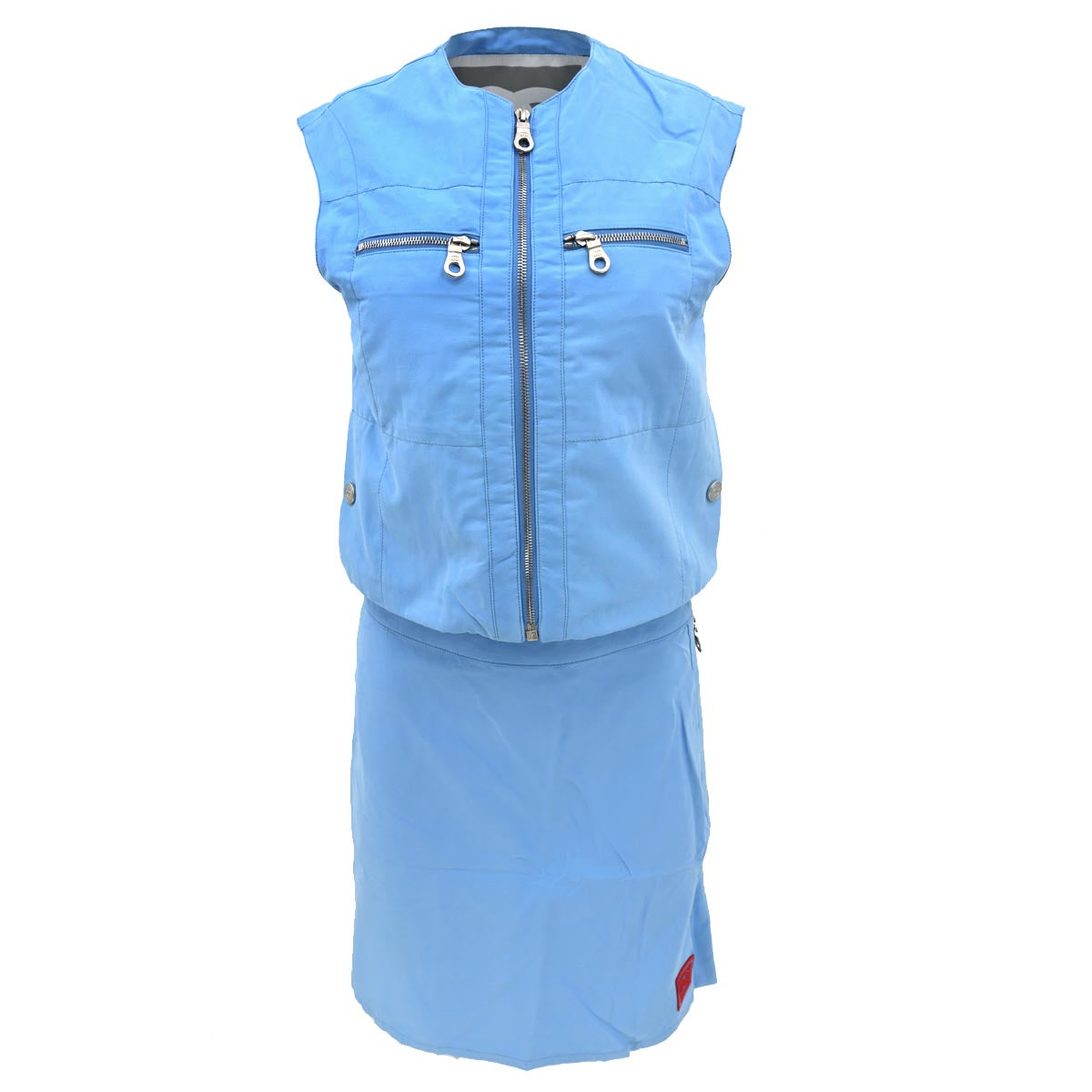 Chanel Sport Line Setup Suit Jacket Skirt Light Blue 02S #36