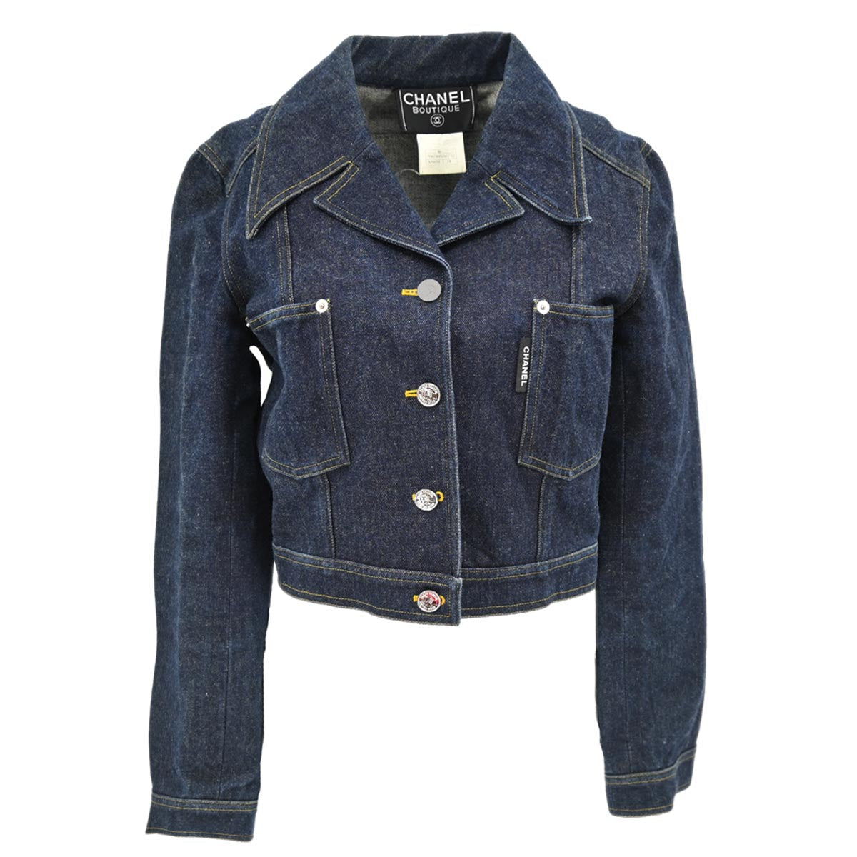 Chanel Single Breasted Denim Jacket Indigo 96P #38