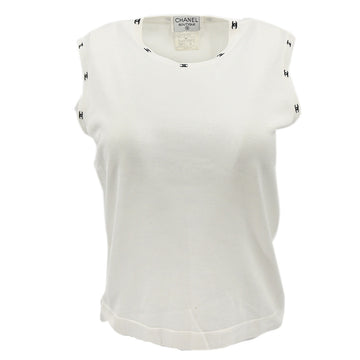 Chanel Sleeveless Top White 96C #42