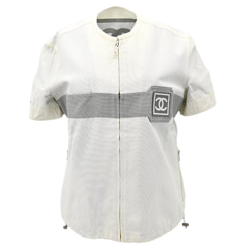 Chanel Sport Line Zip Up Jacket White #42