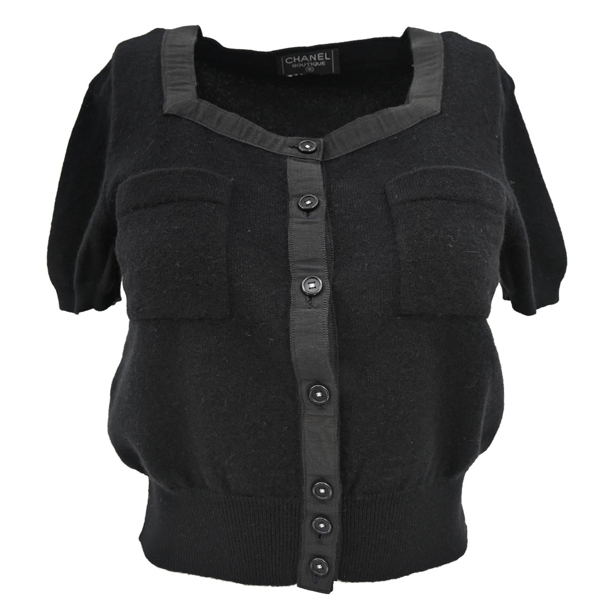 Chanel Short Sleeve Cardigan Black