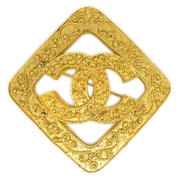 Chanel Rhombus Brooch Pin Gold 94A