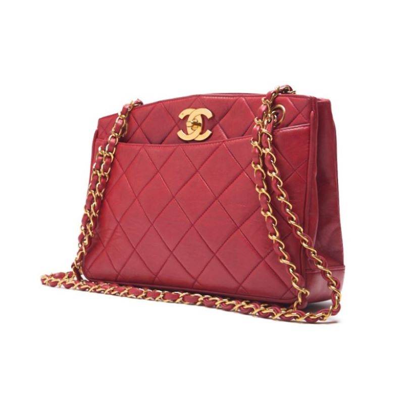 CHANEL/Chanel Matrasse Decacoco Turnlock Double Chain Shoulder  Red   Shoulder Bag  Shoulder Bag Hybrid ? Ship? Ladies Shoulder  Online