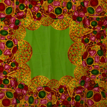 Chanel Scarf Silk Green Multicolor