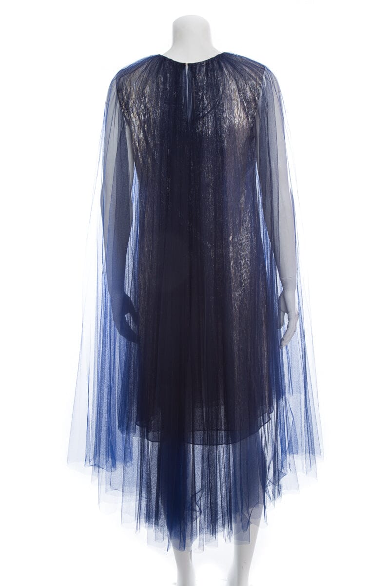 Oscar de la Renta Silver & Blue Dress SZ S