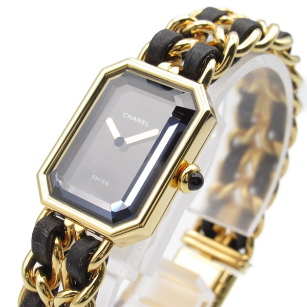 Chanel  CHANEL Premiere L Women's Wrist Watch H0001, Quartz, Gold Plated with Leather Strap, Used - CC Design Metal Other H0001 in Excellent condition