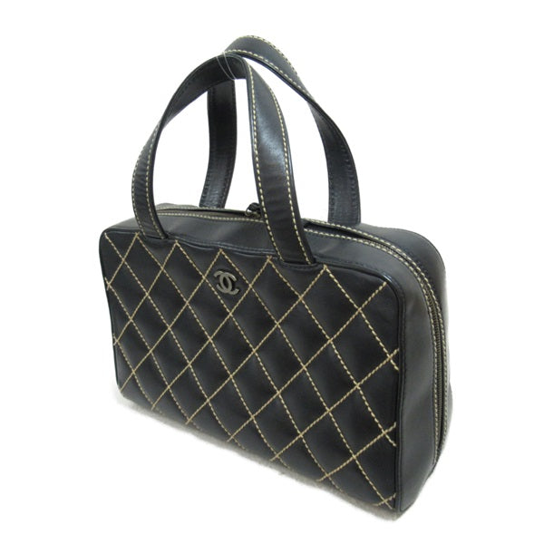 Chanel Wild Stitch Handbag Leather Handbag A14692 in Good condition