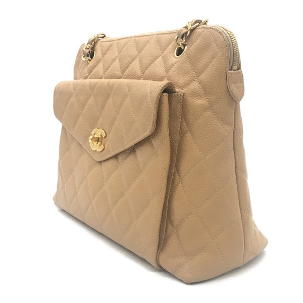 Chanel Quilted Caviar Shoulder Bag Leather Shoulder Bag 4051406 in Good condition