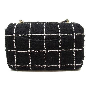 Chanel Tweed Camellia Flap Bag Canvas Crossbody Bag in Excellent condition