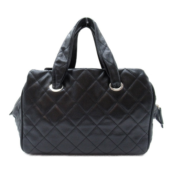 Chanel Quilted CC Caviar Bowler Bag Leather Handbag in Excellent condition