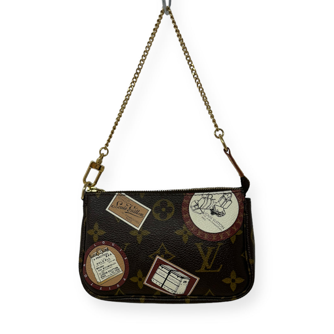 Monogram Mini Pochette Clutch Luxury Designer By Louis Vuitton Size: Small