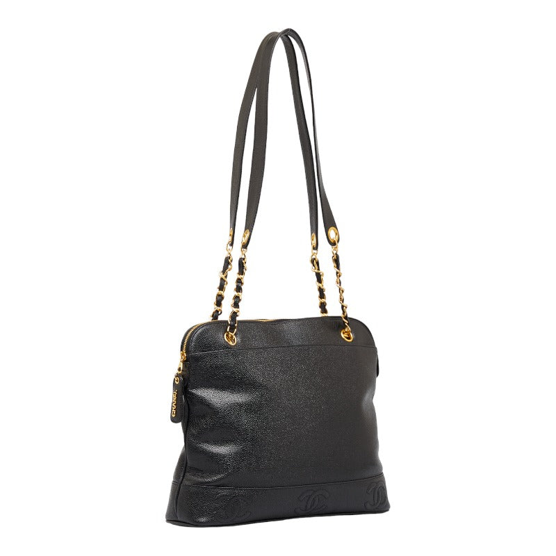 Chanel Triple CC Caviar Tote Bag Leather Tote Bag in Excellent condition