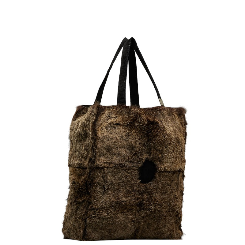 Chanel CC Lapin Fur Tote Bag  Natural Material Tote Bag in Good condition