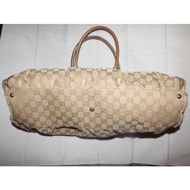 Gucci Abbey Guccissima Print D Ring Brown Leather Shoulder Bag