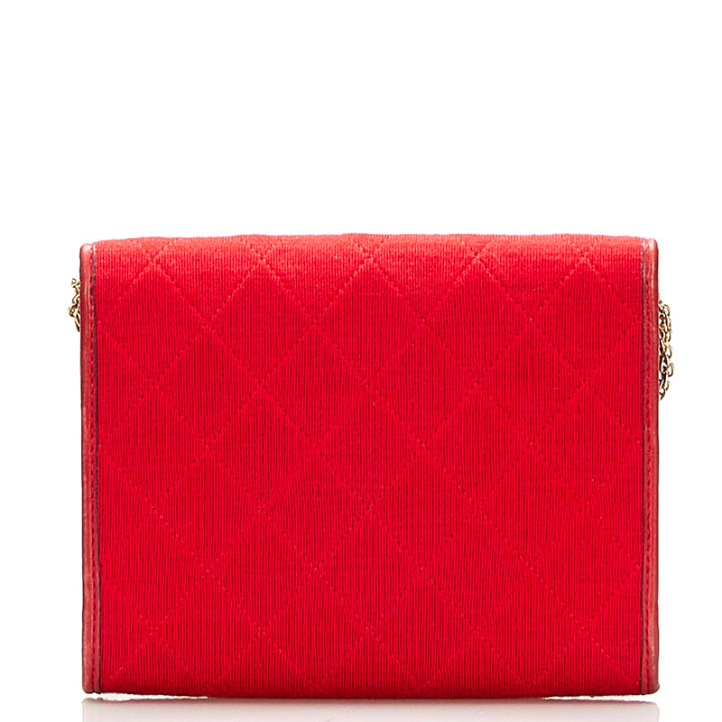 Chanel Quilted CC Cotton Flap Bag Cotton Shoulder Bag in Good condition