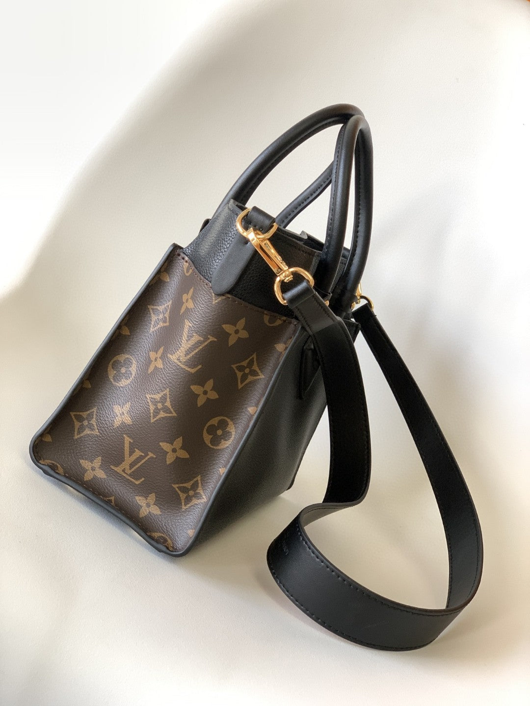 LV On My Side PM Tote Bag Monogram Canvas Black For Womtlm,  Shoulder Bags 9.8in/25cm LV M57728