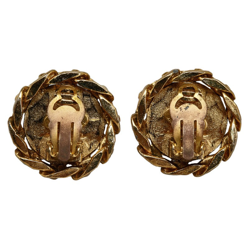 Chanel Strass CC Clip On Earrings Metal Earrings in Good condition