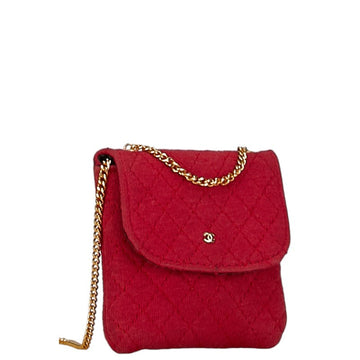 Chanel CC Quilted Cotton Mini Shoulder Bag Cotton Shoulder Bag in Good condition