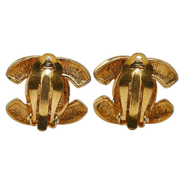 Chanel Quilted CC Clip On Earrings Metal Earrings in Good condition