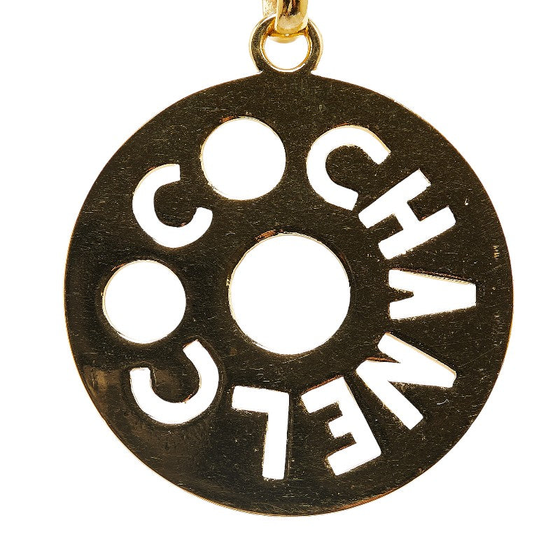 Chanel Round Plate Logo Chain Necklace Metal Necklace in Excellent condition