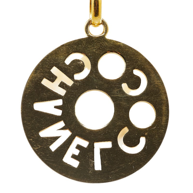 Chanel Round Plate Logo Chain Necklace Metal Necklace in Excellent condition