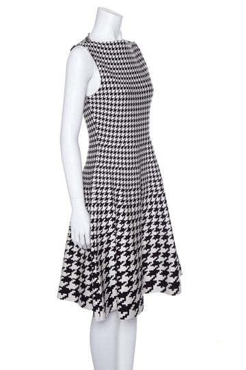 Dior Black and White Houndstooth Sleeveless Knit Dress SZ 6