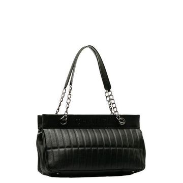 Chanel Vertical Quilt LAX East West Bag Leather Shoulder Bag in Good condition