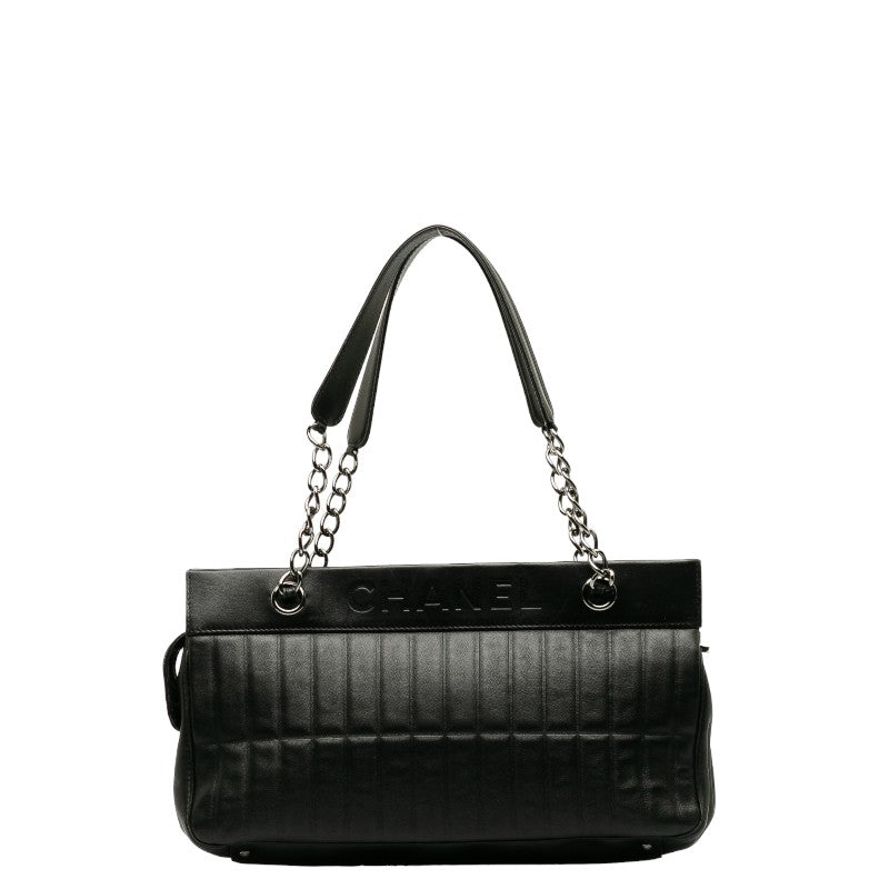 Chanel Vertical Quilt LAX East West Bag Leather Shoulder Bag in Good condition