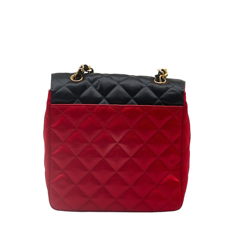 Quilted Satin Chain Shoulder Bag - '10s