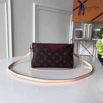 LV Pallas Clutch Monogram Canvas Burgundy For Womtlm, WoHandbag, Shoulder And Crossbody Bags 8.3in/21cm LV M41639