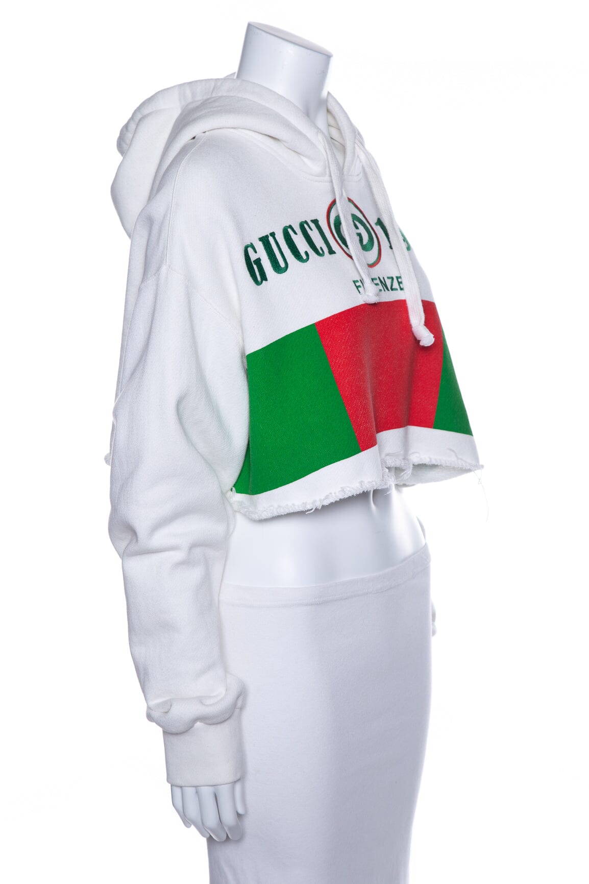 Gucci White "1921" Cropped Sweatshirt SZ M