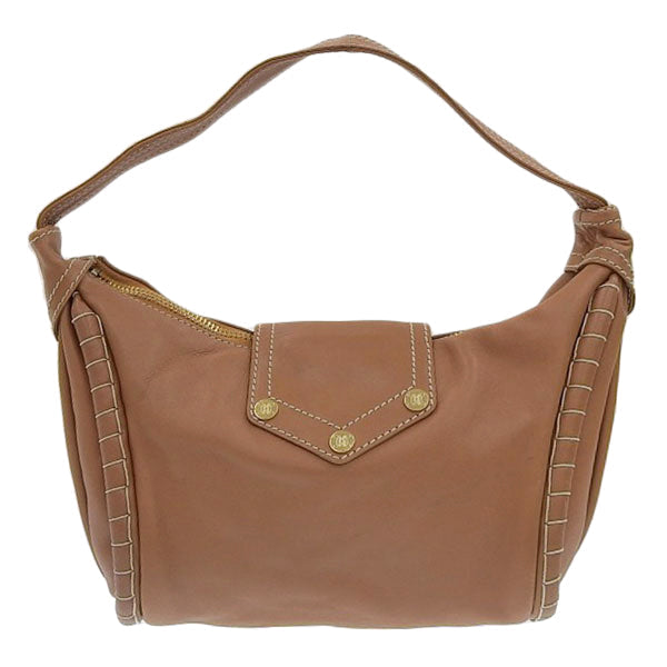 Celine Logo Buckle Shoulder Bag Camel