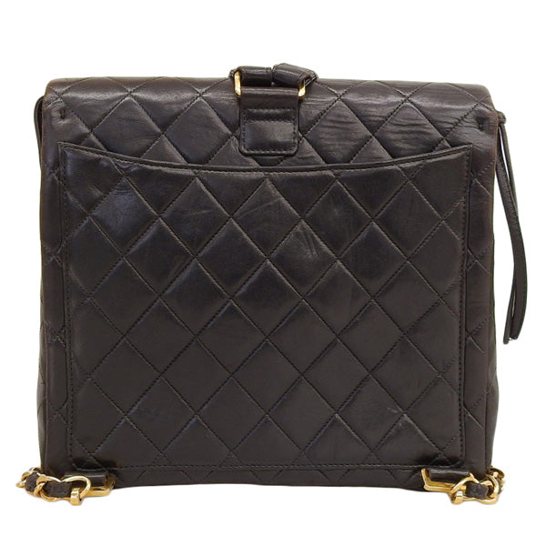 CHANEL Around 1997 Made Square Classic Flap Backpack Black