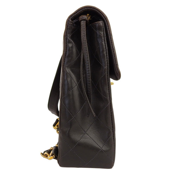 CHANEL Around 1997 Made Square Classic Flap Backpack Black