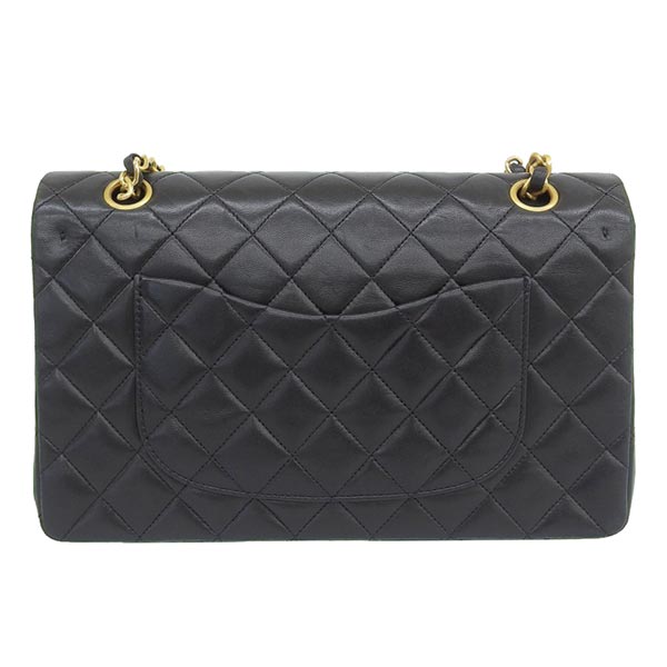 CHANEL Around 1990 Made Classic Flap Chain Bag 25Cm Black