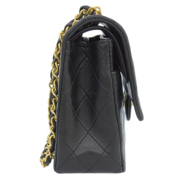 CHANEL Around 1990 Made Classic Flap Chain Bag 25Cm Black