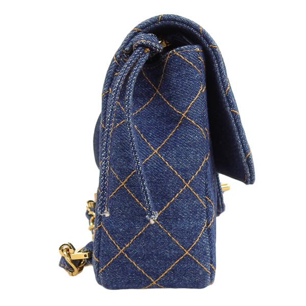 CHANEL Around 1997 Made Denim Classic Flap Backpack Indigo