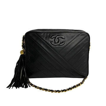 Chanel CC Chevron Camera Bag  Leather Crossbody Bag in Good condition