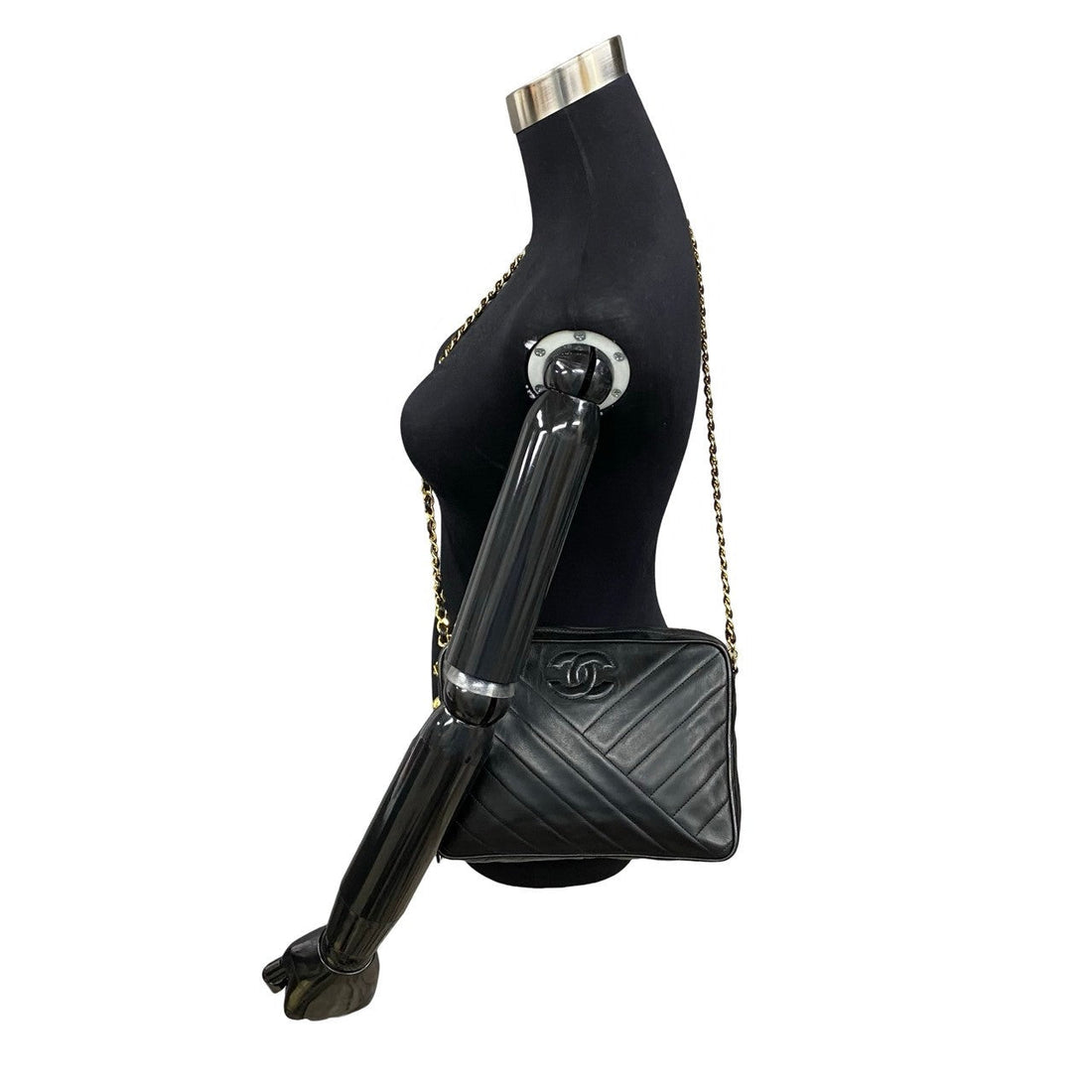 Chanel CC Chevron Camera Bag  Leather Crossbody Bag in Good condition