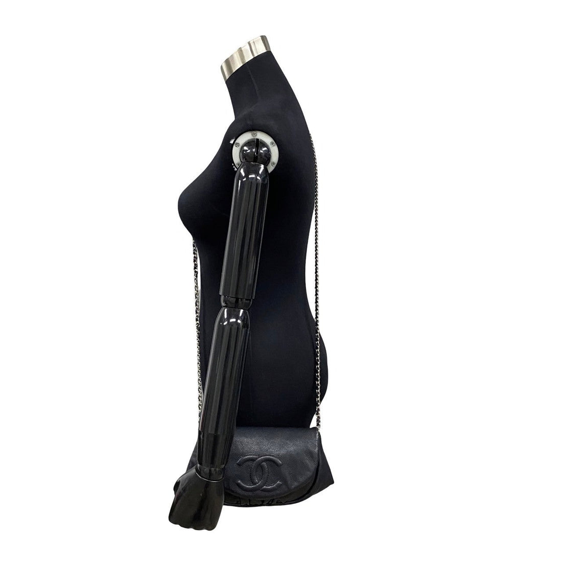 Chanel Half Moon Chain Wallet Leather Shoulder Bag 12?? in Good condition