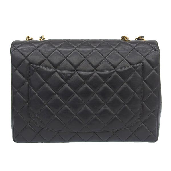 CHANEL Around 1997 Made Classic Flap Chain Bag Jumbo Black