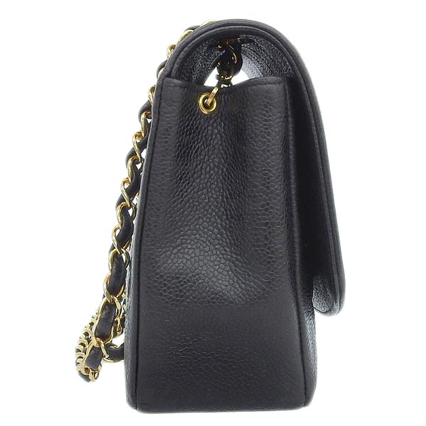 CHANEL Around 1992 Made Caviar Skin Diana Flap Chain Bag 25Cm Black