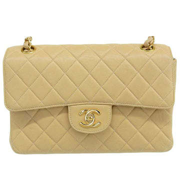 CHANEL Around 1997 Made Double Face Classic Flap Chain Bag Beige